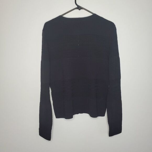 Lauren Ralph Lauren XL Cardigan Black Zip Up Striped Knit - Picture 3 of 10